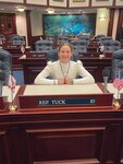 Melinda Wherrell and her daughter Olivia recently visited the state capitol, and Olivia was able to see for herself what it would be like to sit in the seat of a representative..[Photo courtesy Melinda Wherrell]